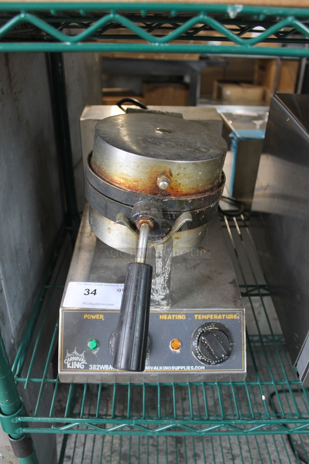 Carnival King 382WBM13 Stainless Steel Commercial Countertop Waffle Cone Press. 120 Volts, 1 Phase. Tested and Working! - Image 1 of 8