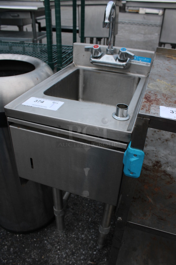 Stainless Steel Commercial Single Bay Sink w/ Faucet and Handles. 12.5x18.5x39. Bay 10x12x6 - Image 4 of 4