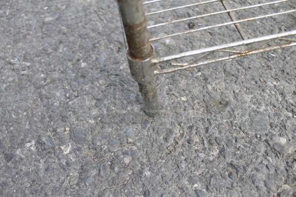 Commercial Stainless Steel Open Utility Shelf With Metro Style Shelving On Galvanized Legs. BUYER MUST DISMANTLE. PCI CANNOT DISMANTLE FOR SHIPPING. PLEASE CONSIDER FREIGHT CHARGES.  - Image 5 of 5