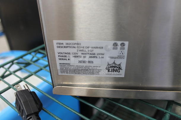 Carnival King 381CDPW2 Stainless Steel Commercial Countertop Cone Dip Warmer. 120 Volts, 1 Phase.  - Image 4 of 7