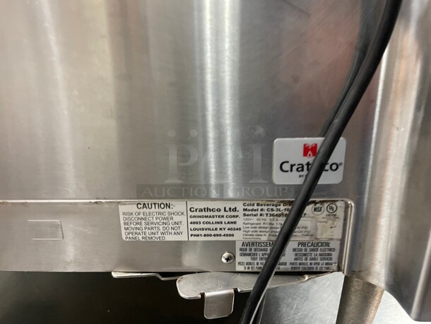 Working! Crathco CS-3L-16 Refrigerated Commercial Drink Dispenser w/ (3) 4 3/4 gal Bowls, Pre Mix, 120v - Image 8 of 10