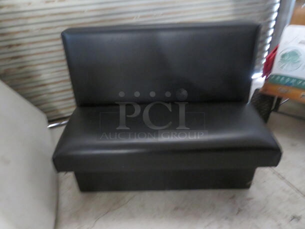 One Single Sided Black Cushioned Booth. 43X22X34 - Image 1 of 1