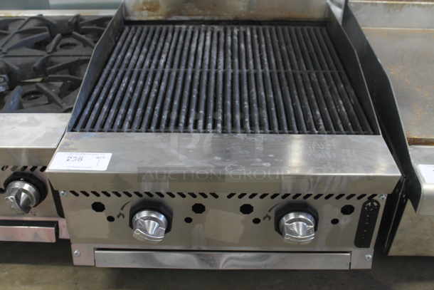 2023 Venancio O24CB Stainless Steel Commercial Countertop Natural Gas Powered Charbroiler Grill. 30,000 BTU.
