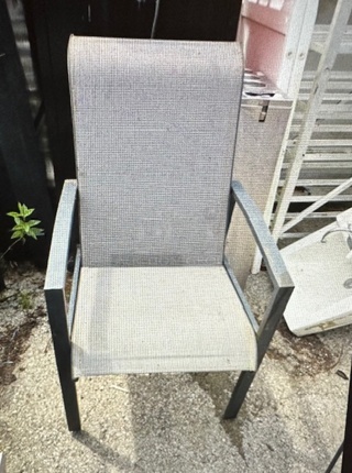 Metal/Fabric Patio Arm Chair. 2XBID