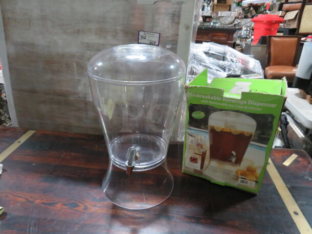 One 3 Gallon Beverage Dispenser With Stand Lid And Spigot.