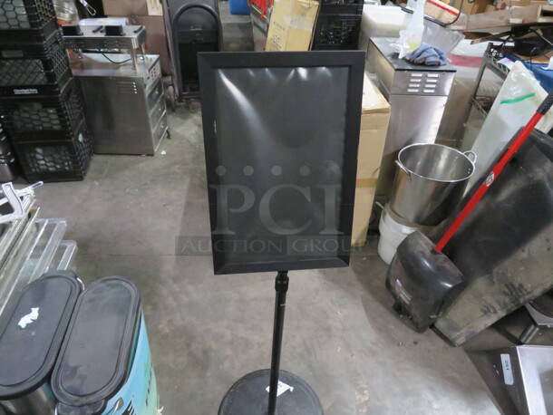 One Metal Menu Stand. 