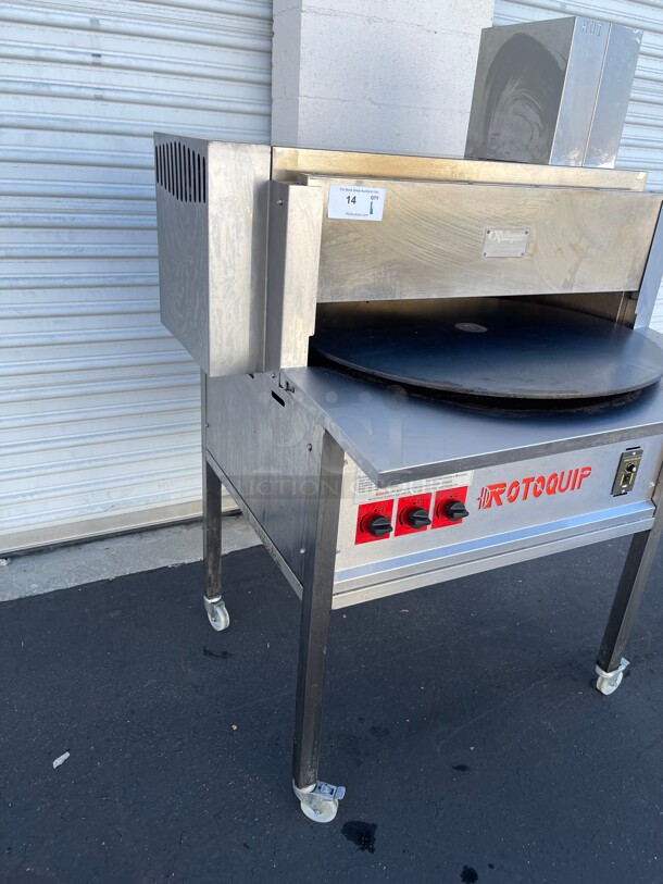 WOW! Rotoquip Roti Rotating Commercial Heavy Duty Naan Pita Bread Machine Oven - Natural Gas NSF On Casters Tested and Working! - Image 4 of 10