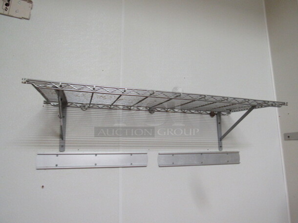 One Wall Mount 48X18 Wire Shelf. BUYER MUST REMOVE