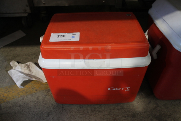 2 Various White and Red Poly Coolers. 17x12x13.5, 24x14x16. 2 Times Your Bid! - Image 2 of 7