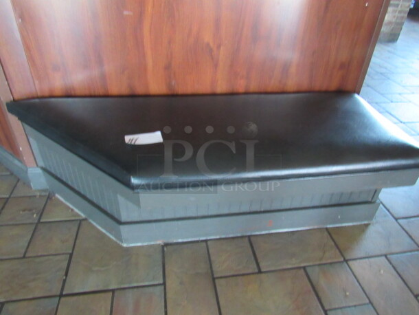 One Bench With Black Cushioned Seat. 51X18X16. BUYER MUST REMOVE.
