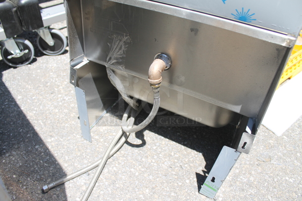 Stainless Steel Commercial Single Bay Wall Mount Sink w/ Faucet and Cabinet. - Image 3 of 6