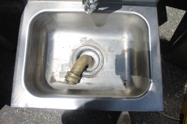 Stainless Steel Commercial Single Bay Wall Mount Sink w/ Faucet and Cabinet. - Image 4 of 6