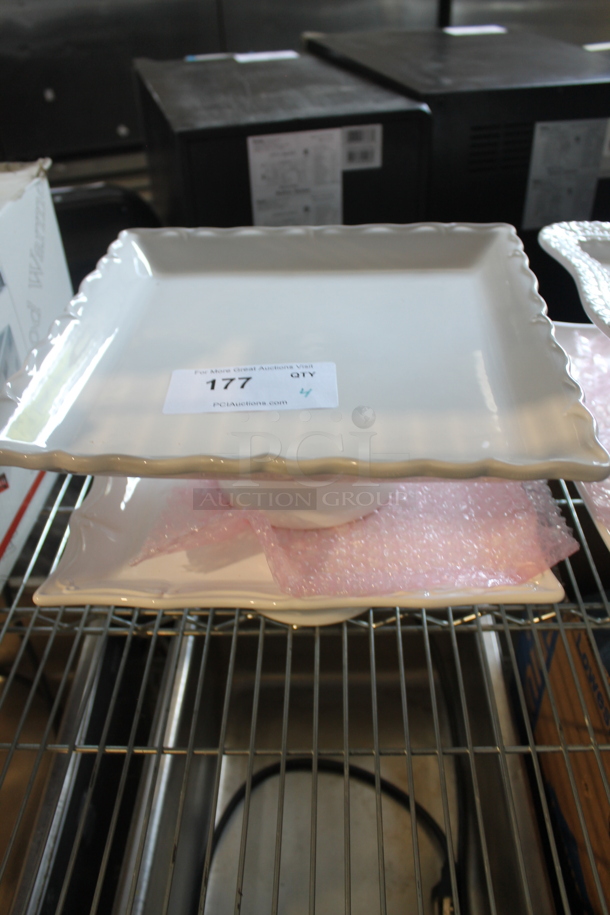 4 White Square Cake Stands. 4 Times Your Bid! - Image 2 of 6