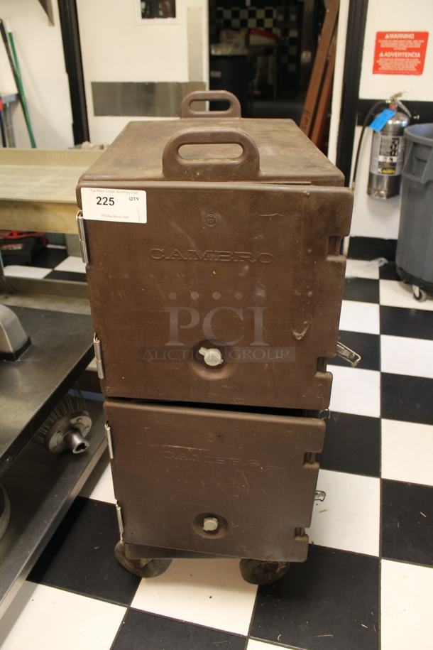 Cambro Brown Poly 2 Door Food Case on Commercial Casters. (kitchen) - Image 1 of 3