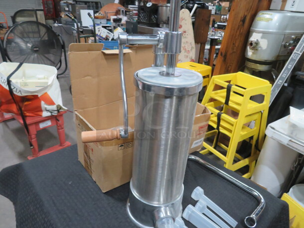 One Analin Stainless Steel 10lb Sausage Stuffer, Meat Filler. Model# KC42157. - Image 4 of 4