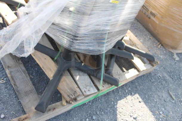 ALL ONE MONEY! PALLET LOT of Black Metal Table Bases and High Chair. - Image 5 of 6