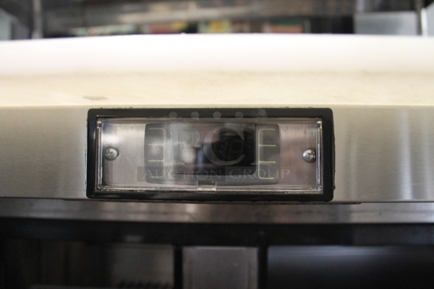 2018 Atosa ASP48-18 Stainless Steel Commercial Sandwich Salad Prep Table Bain Marie Mega Top w/ Stainless Steel Drop In Bins and 2 Tier Over Shelf on Commercial Casters. 115 Volts, 1 Phase. Tested and Working! - Image 8 of 9