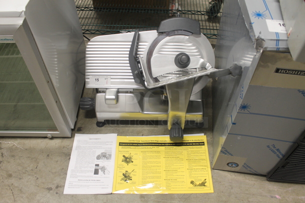 BRAND NEW SCRATCH AND DENT! 2022 Hobart Centerline EDGE12-11 Commercial Stainless Steel Electric Countertop Meat/Cheese Slicer On Rubber Feet. 115V, 1 Phase. Tested and Working! - Image 1 of 9
