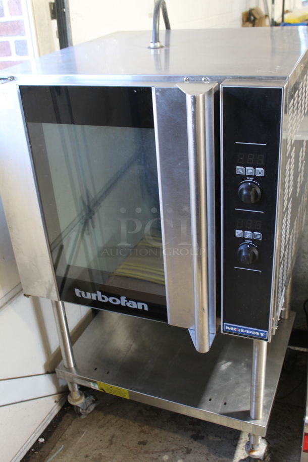 Moffat Turbofan E32D5 ENERGY STAR Stainless Steel Commercial Electric Powered Convection Oven w/ Under Shelf on Commercial Casters. 208 Volts.  - Image 2 of 5