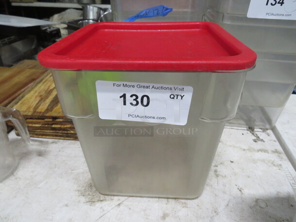 One 8 Quart Food Storage Container With Lid.