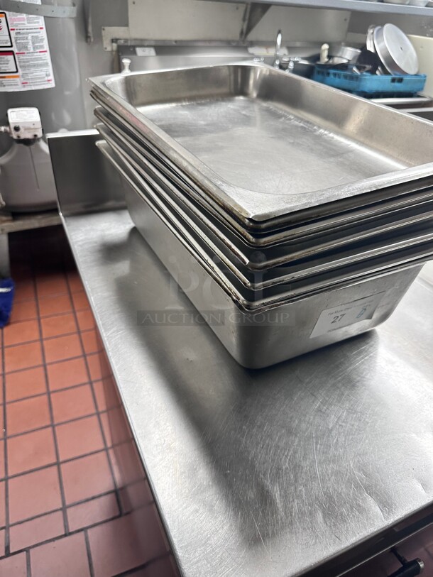 Clean! Winco SPF4 Full Sized Steam Pan, Stainless NSF  - Image 2 of 6