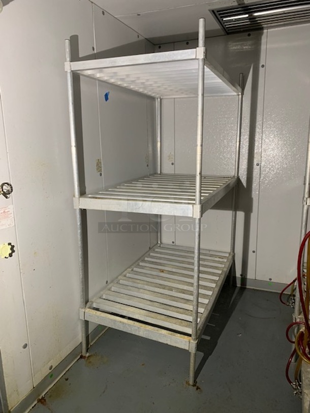 One Alumninum Dunnage Rack With 3 Shelves. 60X34X84 - Image 1 of 1