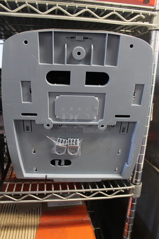 BRAND NEW SCRATCH AND DENT! San Jamar Wall Mount Gray Finish Hybrid Electronic Touchless Paper Towel Dispenser. - Image 3 of 4