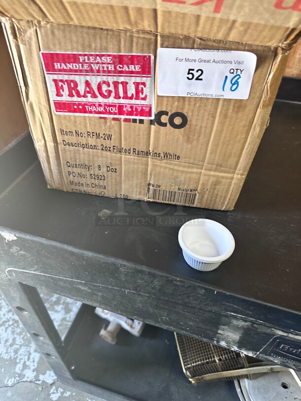 New! Winco RFM-2W 2 oz Fluted Ramekin, Melamine, White NSF 3 Inch - Image 3 of 5