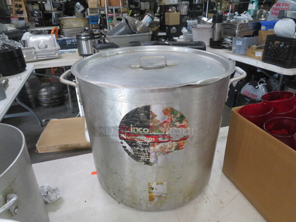 One Aluminum Stock Pot With Lid. 18X17. #17 - Image 1 of 1