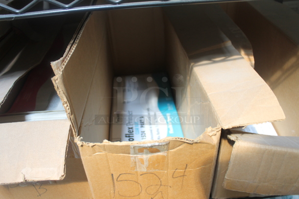 Black 4 Tier Wire Shelving Unit w/ Contents Including Labels on Commercial Casters. BUYER MUST REMOVE. - Image 5 of 7