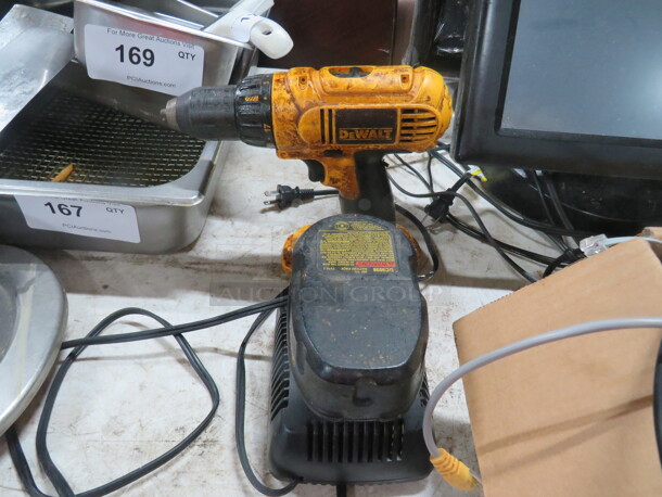 One DeWalt Cordless Drill With Battery And Charger. - Image 1 of 3