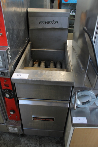 2022 Sierra Frystar500 Stainless Steel Commercial Floor Style Natural Gas Powered Deep Fat Fryer. 30,000 BTU. 