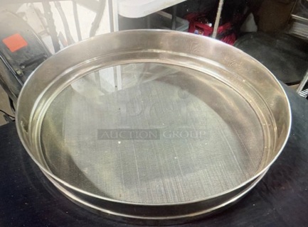 One 18 Inch Round Stainless Steel Sifter.