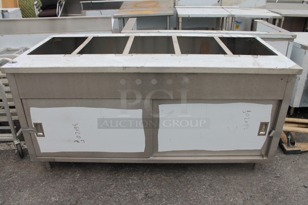 BRAND NEW SCRATCH AND DENT! Stainless Steel Commercial Counter w/ 2 Lower Doors.  - Image 1 of 6