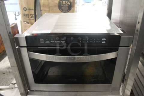 BRAND NEW SCRATCH AND DENT! 2022 KoolMore KM-MD-1SS Stainless Steel Commercial Microwave Oven Drawer. 120 Volts, 1 Phase. 