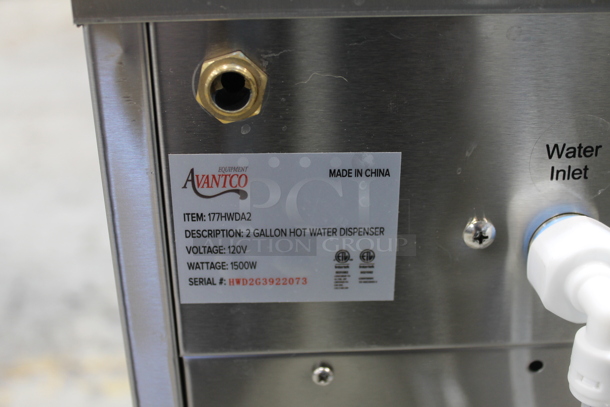 Avantco 177HWDA2 Stainless Steel Commercial Countertop 2 Gallon Hot Water Dispenser. 120 Volts, 1 Phase.  - Image 6 of 6