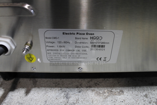 BRAND NEW SCRATCH AND DENT! 2023 Hoocoo CMO-1 Stainless Steel Commercial Countertop Electric Powered Pizza Oven w/ Cooking Stone. 120 Volts, 1 Phase. Tested and Working! - Image 5 of 5