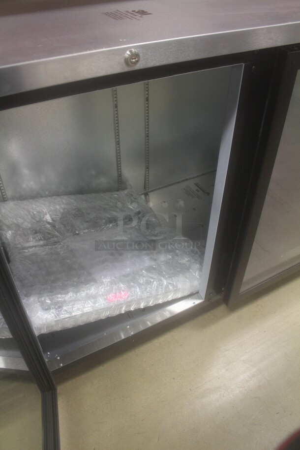 NEW! Beverage Air Model BB58HC-1-G-B Commercial Glass Door Bar Back Cooler With Stainless Steel Top. 59x28x40. 115V/60Hz.   - Image 3 of 8