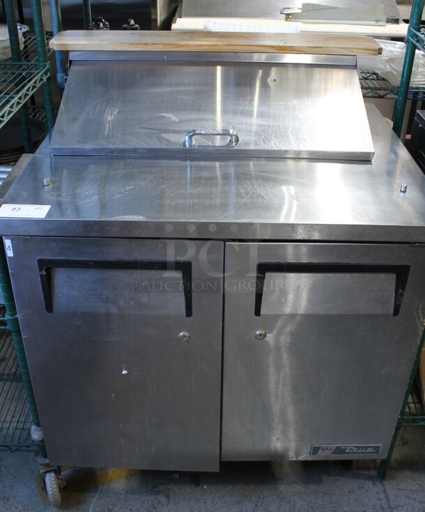 2018 True TSSU-36-08 Stainless Steel Commercial Sandwich Salad Prep Table Bain Marie Mega Top on Commercial Casters. 115 Volts, 1 Phase. Tested and Working! - Image 1 of 7