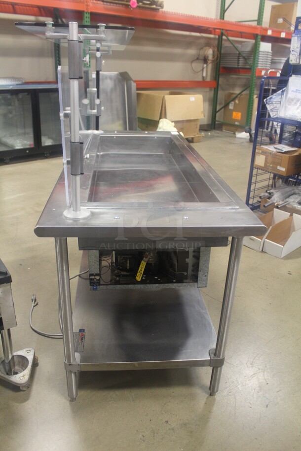 NEW! Eagle Group Custom Stainless Steel Cold Well With Clear Plastic Backsplash And Overshelf. 72x30x57.5. 120V/60Hz.  - Image 7 of 7