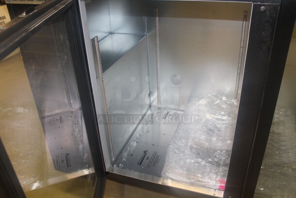 NEW! Beverage Air Model BB58HC-1-G-B Commercial Glass Door Bar Back Refrigerator/Cooler With Stainless Steel Top. 59x28x40. 115V/60Hz.  - Image 2 of 7