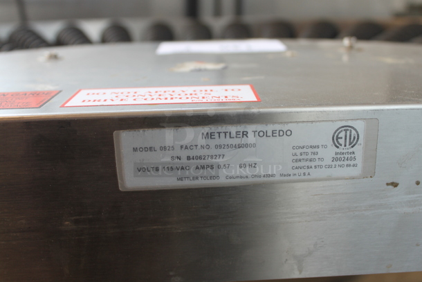 Mettler Toledo 0925 Metal Commercial Floor Style Curved Conveyor Belt for Labeling Machine. 115 Volts, 1 Phase.  - Image 4 of 4