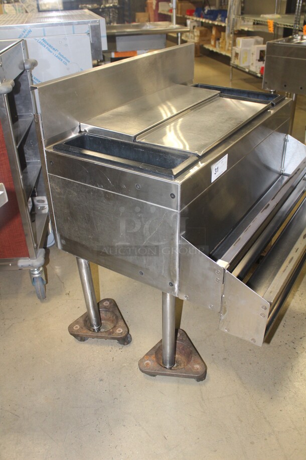 NEW!  Glastender Model SSR-36 Commercial Stainless Steel Cocktail Station Ice Bin With Double Speed Rails. 36x29x37.5  - Image 6 of 6