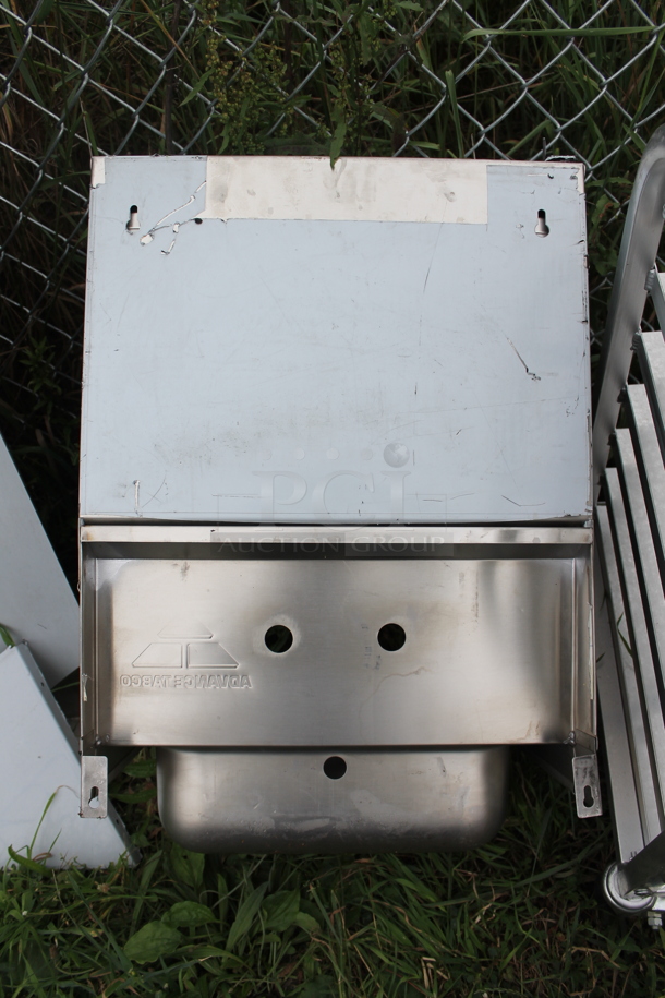 BRAND NEW SCRATCH AND DENT! Advance Tabco Stainless Steel Commercial Single Bay Wall Mount Sink w/ Cabinet. - Image 7 of 9
