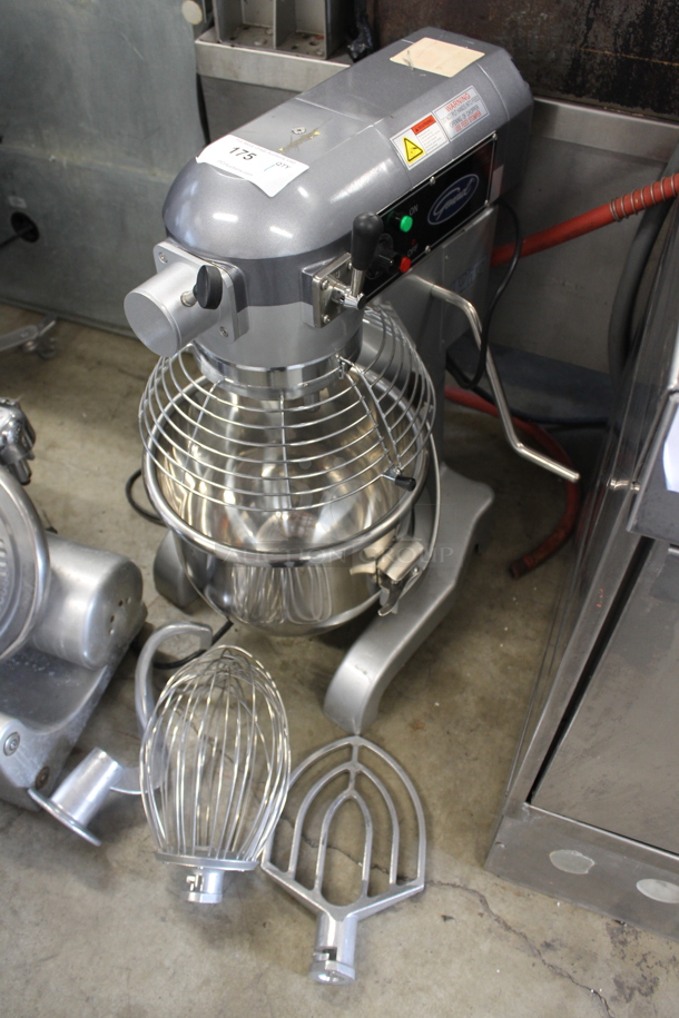 2021 General GEM120 Metal Commercial Countertop 20 Quart Planetary Dough Mixer w/ Stainless Steel Mixing Bowl, Bowl Guard, Whisk, Paddle and Dough Hook Attachments. 110 Volts, 1 Phase. Tested and Working! - Image 1 of 10