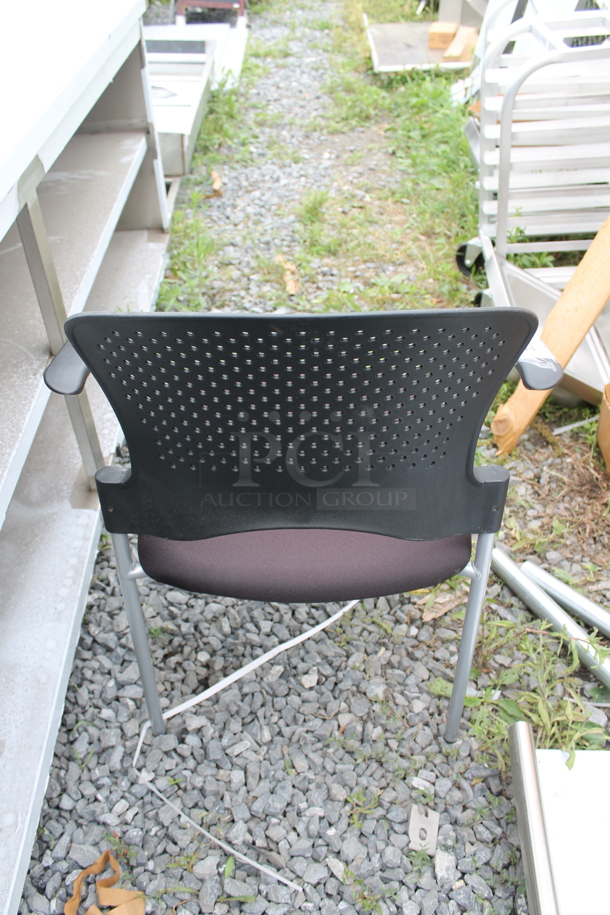 4 Black and Maroon Chairs w/ Arm Rests. 4 Times Your Bid! - Image 3 of 4