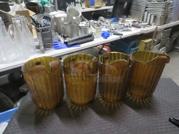 Rubbermaid 60oz Amber Poly Pitcher. 4XBID - Image 1 of 1