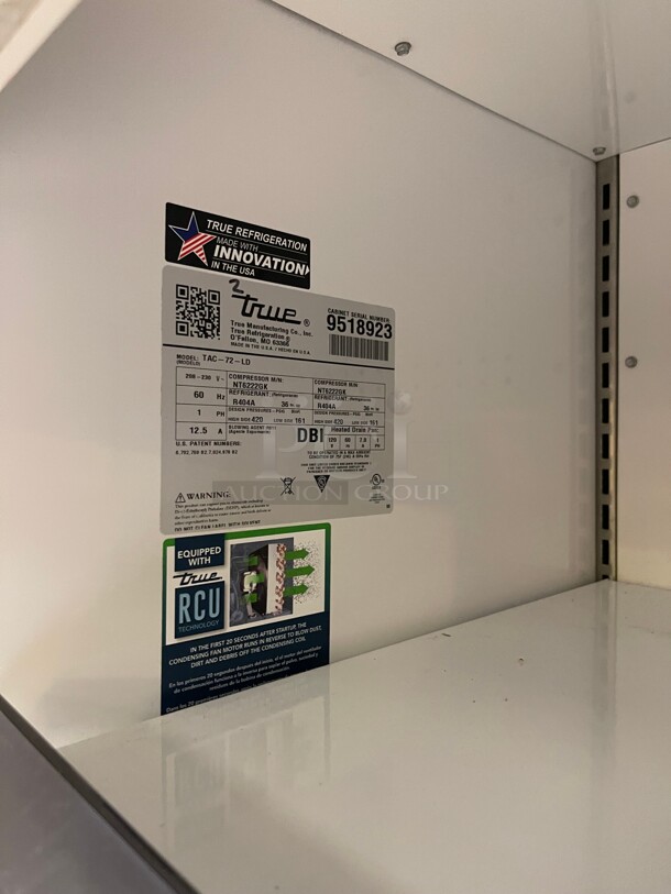 2020! True TAC-72-LD Commercial Grab and Go Merchandiser with 5 Shelves 220 Volt 1 Phase Tested and Working! 72x32x81 - Image 5 of 6