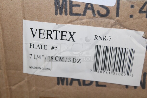 NEW IN BOX! 1 Box (24 Count) Vertex 7.25" Plates. 24X Your Bid!  - Image 2 of 2