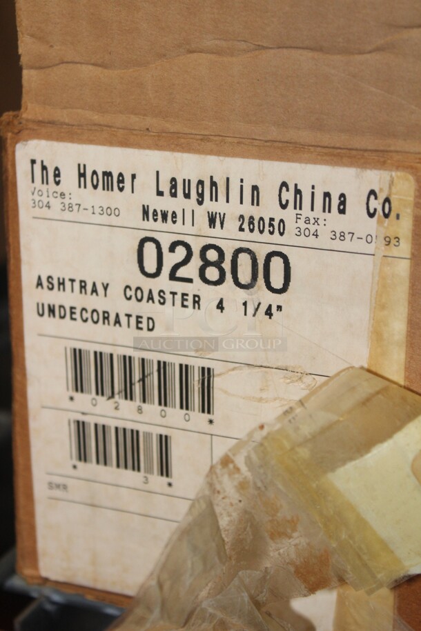 NEW IN BOX! 1 Box (24 Count) Homer Laughlin 4.25" Ashtray Coasters. 24X Your Bid!  - Image 2 of 2